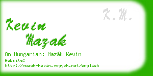 kevin mazak business card