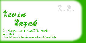 kevin mazak business card